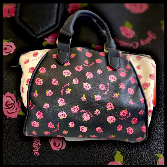 Juicy Couture purse Black with roses medium size - Picture 6 of 6